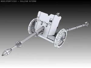 pak 37 with stielgranate 41 3D Model