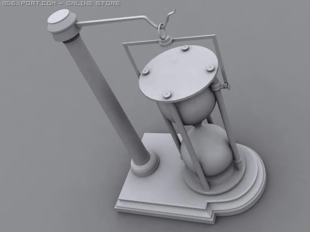 hourglass on stand 3D Model .c4d .max .obj .3ds .fbx .stl .blend 