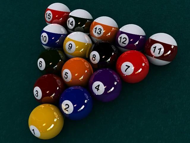 pool ball starter set 3D Model .c4d .max .obj .3ds .fbx .stl .blend 