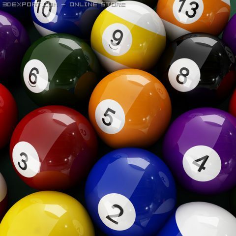 pool ball starter set   vray 3D Модель .c4d .max .obj .3ds .fbx .stl .blend 