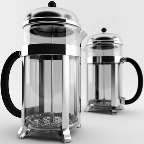 french press 3D Model .c4d .max .obj .3ds .fbx .stl .blend 