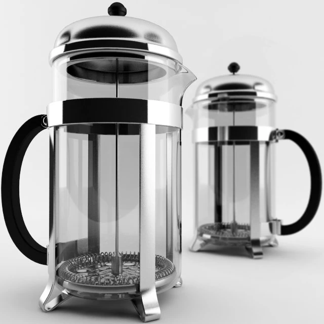 french press 3D Model .c4d .max .obj .3ds .fbx .stl .blend 