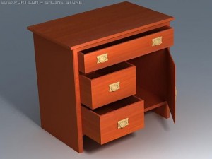 three shelf cabinet Model 3D