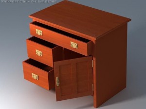 three shelf cabinet Model 3D