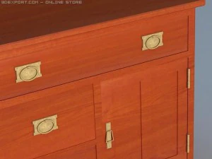 three shelf cabinet 3D Model