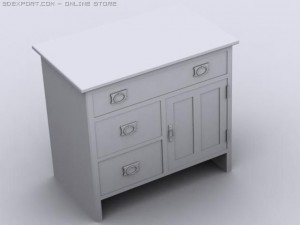 three shelf cabinet Model 3D