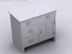 three shelf cabinet 3D Model