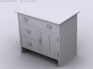 three shelf cabinet Model 3D