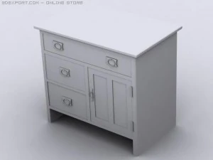 three shelf cabinet 3D Model
