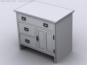 three shelf cabinet Model 3D