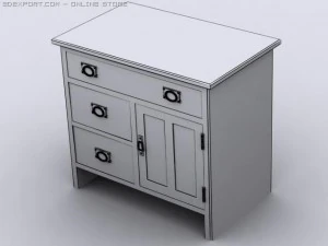 three shelf cabinet 3D Model