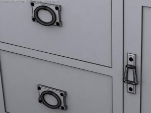 three shelf cabinet Model 3D