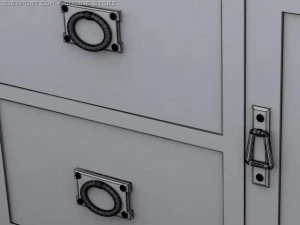 three shelf cabinet 3D Model