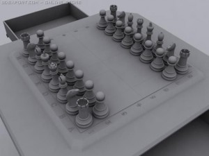 chess set with table 3D 模型