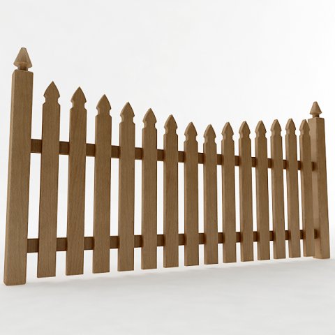 gothic spaced picket fence 3D Модель .c4d .max .obj .3ds .fbx .stl .blend 