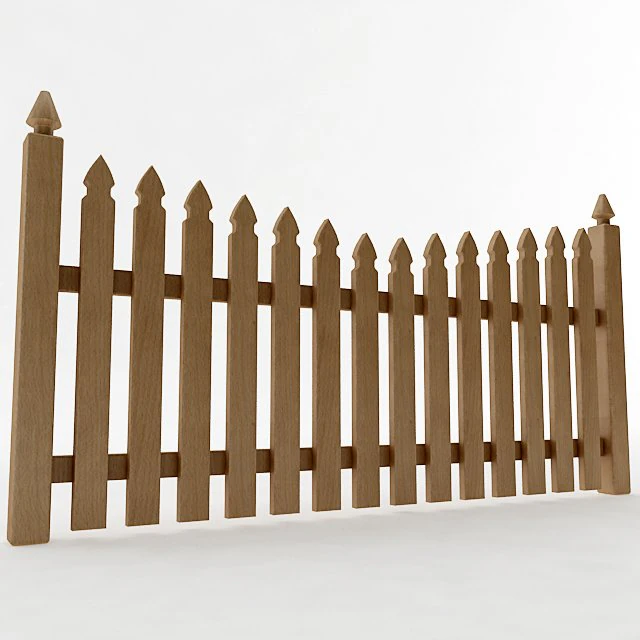 gothic spaced picket fence 3D Model .c4d .max .obj .3ds .fbx .stl .blend 