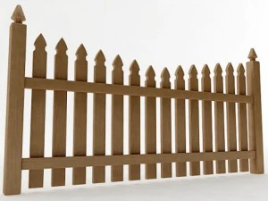 gothic spaced picket fence 3D Model