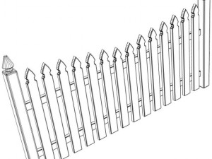 gothic spaced picket fence 3D Модель