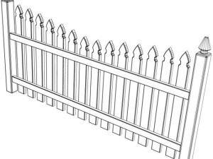 gothic spaced picket fence 3D Модель