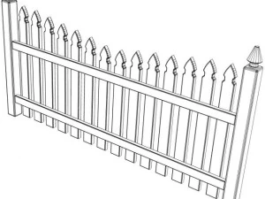 gothic spaced picket fence 3D Model