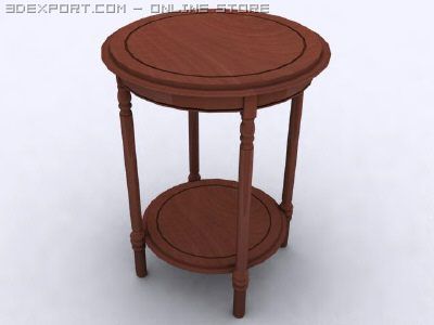 antique round yew table 3D-Modell .c4d .max .obj .3ds .fbx .stl .blend 