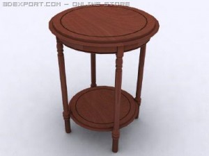antique round yew table 3D-Modell