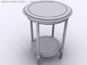 antique round yew table 3D-Modell