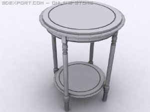 antique round yew table 3D-Modell