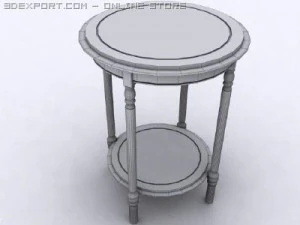 antique round yew table 3D Model