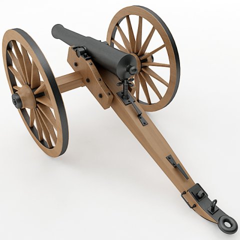 napoleon model 1841 6 pounder 3Dモデル .c4d .max .obj .3ds .fbx .stl .blend 