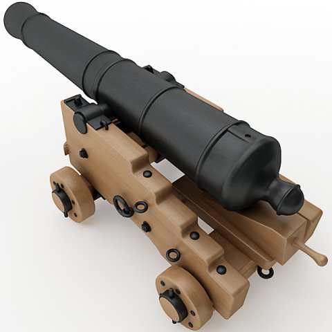 24 pounder naval cannon Model 3D .c4d .max .obj .3ds .fbx .stl .blend 