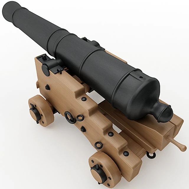 24 pounder naval cannon 3D Model .c4d .max .obj .3ds .fbx .stl .blend 