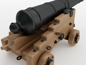 24 pounder naval cannon Model 3D