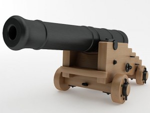 24 pounder naval cannon Model 3D