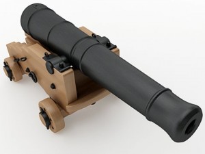 24 pounder naval cannon Model 3D