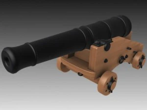 24 pounder naval cannon 3D Model