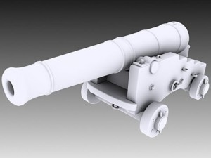 24 pounder naval cannon Model 3D