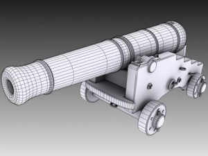 24 pounder naval cannon Model 3D