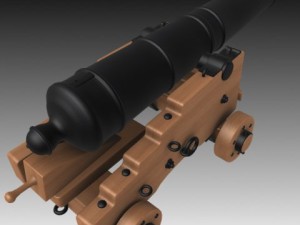 24 pounder naval cannon Model 3D