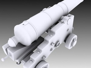 24 pounder naval cannon Model 3D