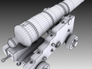 24 pounder naval cannon Model 3D
