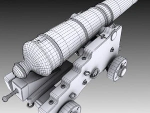 24 pounder naval cannon 3D Model