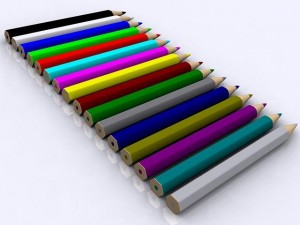 colored pencils Model 3D