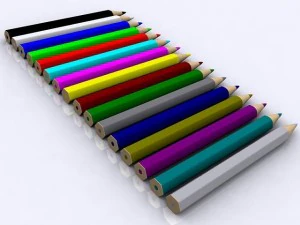 colored pencils 3D Model