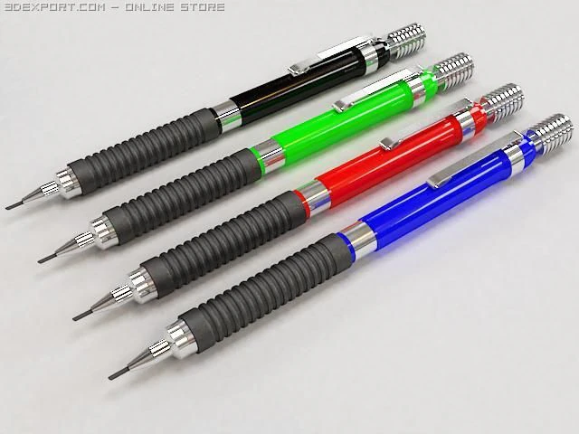 mechanical pencil 3D Model .c4d .max .obj .3ds .fbx .stl .blend