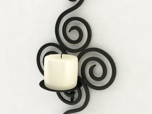 wall sconce iron candle holder Model 3D
