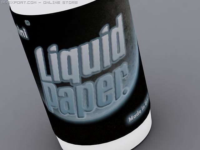 3d liquid paper model