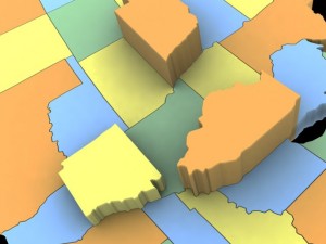 3d united states of america map Modelo 3D
