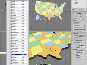 3d united states of america map Modelo 3D