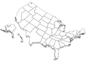 3d united states of america map Modelo 3D